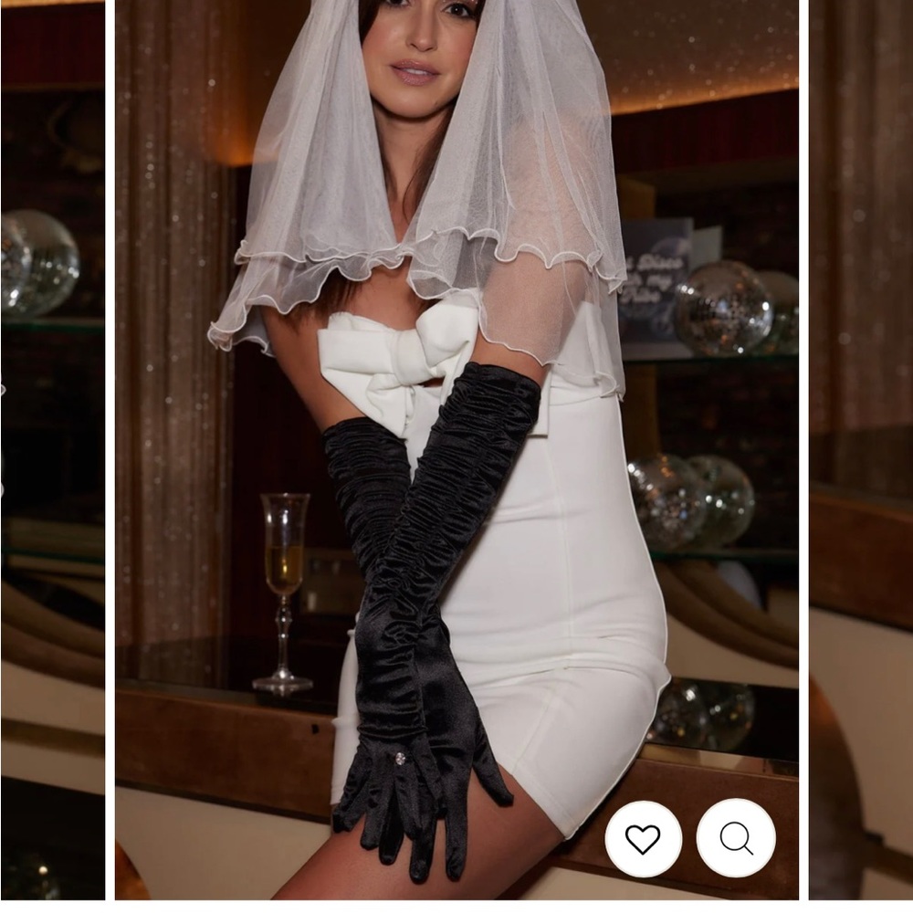 Black Satin Gloves